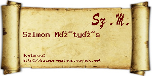 Szimon Mátyás névjegykártya