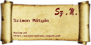 Szimon Mátyás névjegykártya