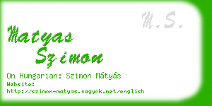 matyas szimon business card