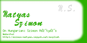 matyas szimon business card